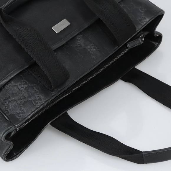 GUCCI GG Canvas Guccissima Tote Bag Leather Black Silver 161770 Auth bs19401 - Picture 6 of 16